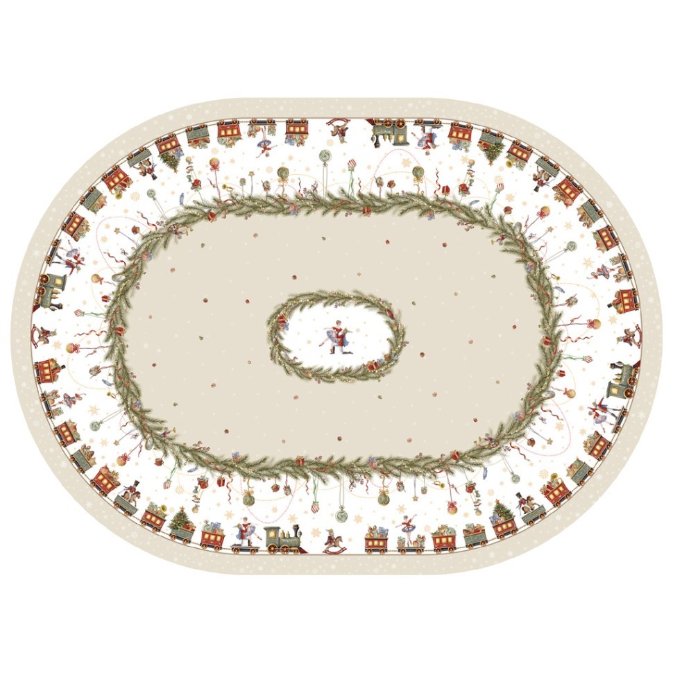 Скатерть  160х220 cm овальная, "щелкунчик" цвет: бежевый, tm lefard, полиэстер 100% Lefard (986-002-28)