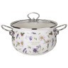 Кастрюля agness эмалированная со стеклянной крышкой серия "flower story", 3,8 л диа. 22см Agness (943-098)