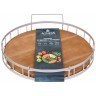 Поднос из дерева с металлическими ручками  40*35*7см цвет бежевый Agness (917-133)