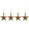 Набор декоративных подвесок "звезды" из 4 шт.коллекция "red&gold"  длина=6 см Lefard (858-131)