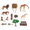Набор фигурок животных серии "На ферме": Ферма игрушка, львы, жирафы, фермеры, инвентарь - 14 предметов (ММ205-050)