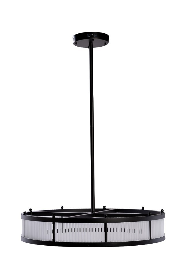 Люстра Ancona круглая чёрный матовый/стекло прозр. d85см (TT-00013206)