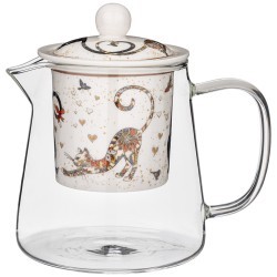 Чайник стеклянный с ситом lefard "парижские коты" 400 мл Lefard (104-834)