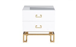 Тумба 2 ящика белая/золото 55*40*58см (TT-00005888)