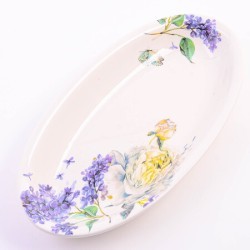 Блюдо сервировочное овальное Букет фантазий доломит LR (60222)