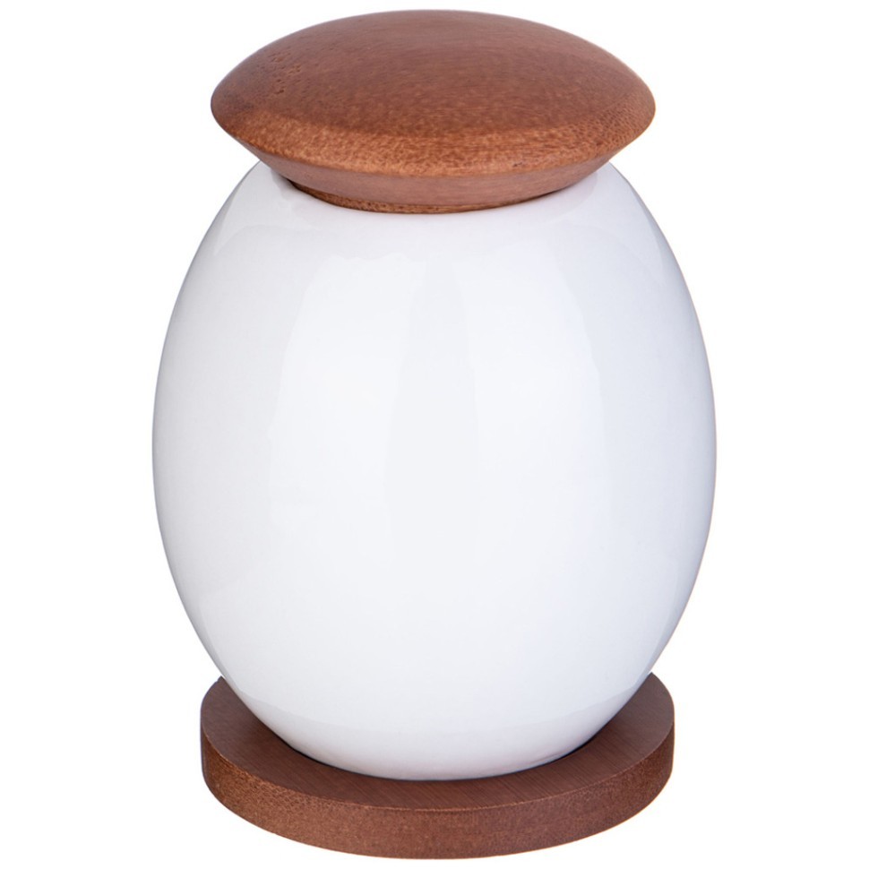 Банка с дерев. крышкой lefard "native" 9,5*12 см 400 мл на дерев. подставке Lefard (587-202)