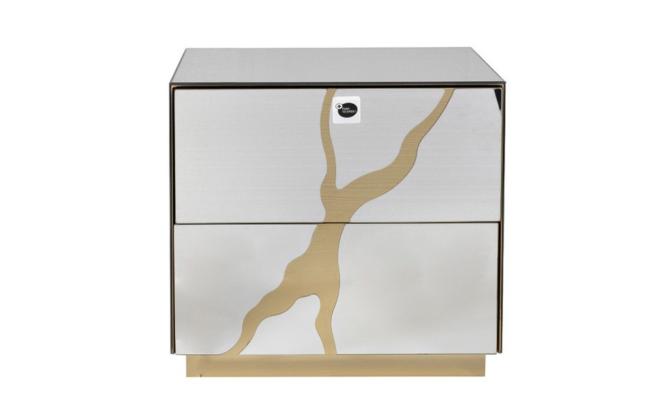 Тумба зеркальная с золотым декором 61*42*59см (TT-00011860)