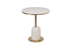 Стол журнальный мрамор белый d50*58см (TT-00012872)