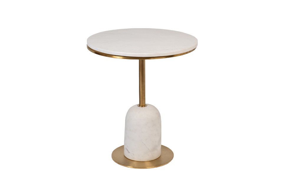 Стол журнальный мрамор белый d50*58см (TT-00012872)