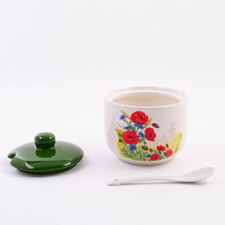 Сахарница 3пр 520мл Цветущие Маки доломит LR (60281)