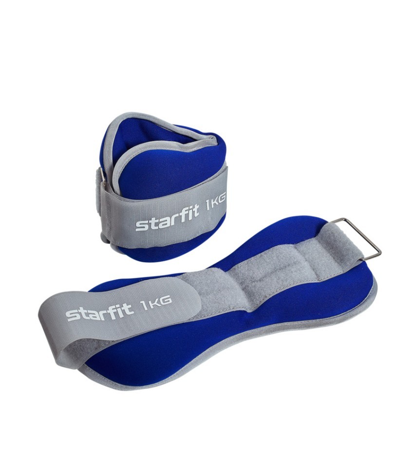 Утяжелители универсальные Starfit WT-502, 1 кг, синий/серый (2107893)