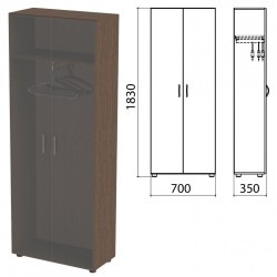Шкаф каркас для одежды Канц 700х350х1830 мм цвет венге ШК40.16.2 640546 (1) (91724)