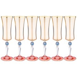 Набор бокалов для шампанского из 6 штук 190мл "grace amber" ART DECOR (326-110)