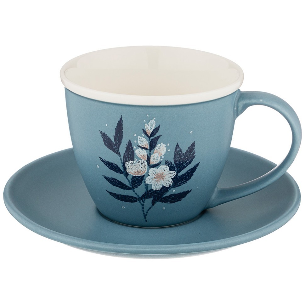 Чайный набор "кофемания" 2пр 1пер 220 мл, синий Lefard (756-219)