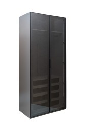 GD-10012/1-6-2 Шкаф Alto двухд c выдвиж ящик, цвет серый Кобальт, двер стекло(тонир) 100*57*230.5см (TT-00016270)