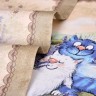 Набор салфеток из 2-х шт  "синие коты. лаванда",40х40см, 100% хлопок,твил, беж Lefard (850-718-81)