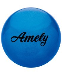 Мяч для художественной гимнастики AGB-102 19 см, синий, с блестками (402292)