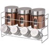 Набор банок для сыпучих продуктов и баночек для специй на метал. подставке Agness (172-142)