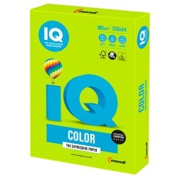 Бумага цветная для принтера IQ Color А4, 160 г/м2, 250 листов, зеленая липа, LG46 (65412)