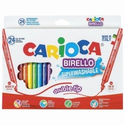 Фломастеры суперсмываемые двухсторонние Carioca Birello 24 цвета 41521 (66546)