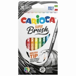 Фломастеры смываемые с наконечником-кистью Carioca Super Brush 10 цветов 42937 (66547)