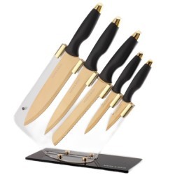 Набор кухонных ножей нерж/ст/полипропилен + подставка пластик 6пр Mayer&Boch (40607)