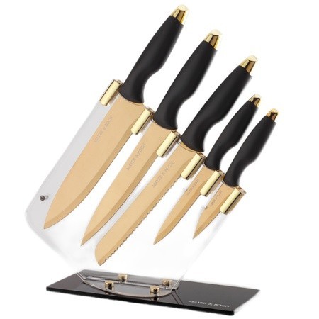 Набор кухонных ножей нерж/ст/полипропилен + подставка пластик 6пр Mayer&Boch (40607)