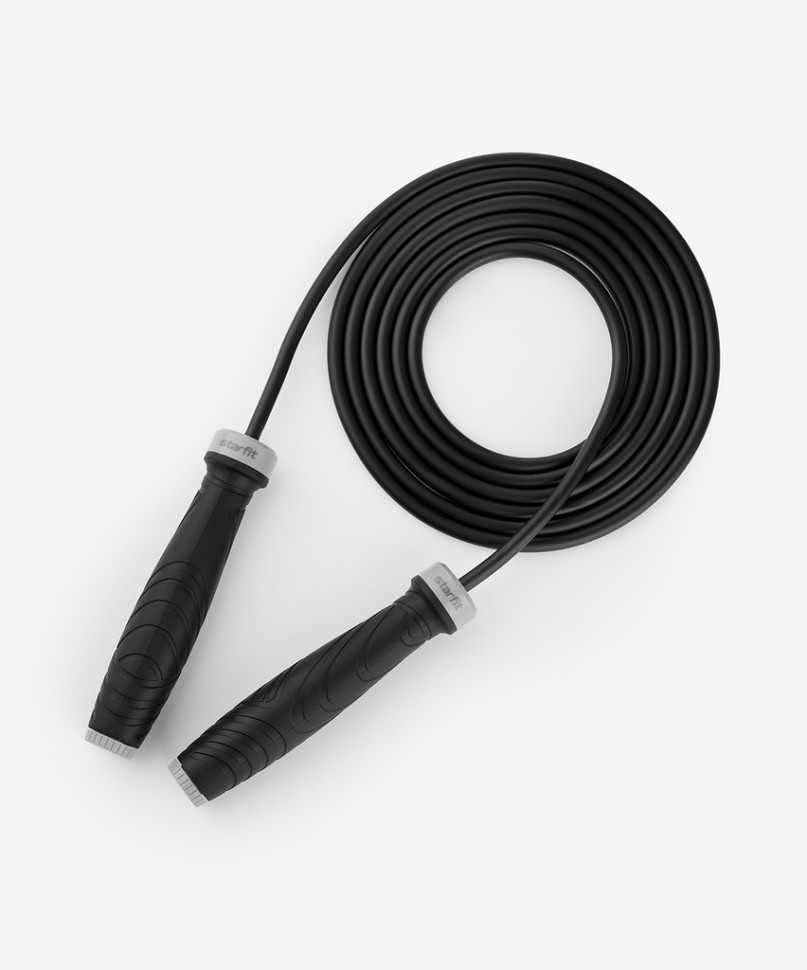 Скакалка STARFIT RP-601 ПВХ, с утяжелителями, 3 м, черный (2119097)