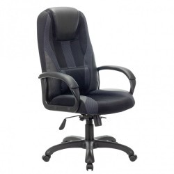Кресло компьютерное Brabix Premium Rapid GM-102 до 180 кг, экокожа/ткань, черно-серое 532105 (84665)