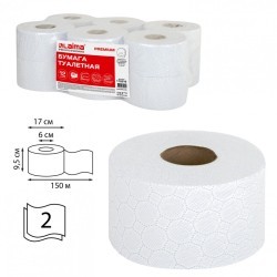 Бумага туалетная 150 м Laima Система Т2 Premium 2-слойная комп. 12 рулонов 112516 (1) (90742)