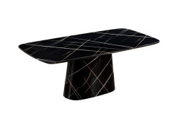 Стол обеденный "Уэльс" мраморный черный 200х100х76см - TT-00009528