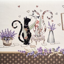Скатерть "лавандовые коты" 110х140см, коричневый, 100% хлопок, твил, пропитка Текстильный Мир (850-228-20) Скатерть "лавандовые коты" 110х140см, коричневый, 100% хлопок, твил, пропитка Текстильный Мир (850-228-20)
