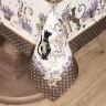 Скатерть "лавандовые коты" 110х140см, коричневый, 100% хлопок, твил, пропитка Текстильный Мир (850-228-20)