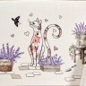 Скатерть "лавандовые коты" 110х140см, коричневый, 100% хлопок, твил, пропитка Текстильный Мир (850-228-20)