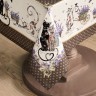 Скатерть "лавандовые коты" 110х140см, коричневый, 100% хлопок, твил, пропитка Текстильный Мир (850-228-20)
