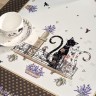 Скатерть "лавандовые коты" 110х140см, коричневый, 100% хлопок, твил, пропитка Текстильный Мир (850-228-20)