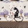 Скатерть "лавандовые коты" 110х140см, коричневый, 100% хлопок, твил, пропитка Текстильный Мир (850-228-20)