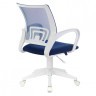 Кресло BRABIX Fly MG-396W с подлокотниками пластик белый сетка темно-синее 532399 (1) (94551)
