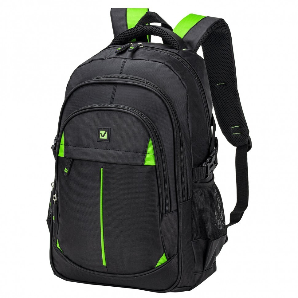 Рюкзак Brauberg Titanium черный салатовые вставки 45х28х18см 270766 (1) (88851)