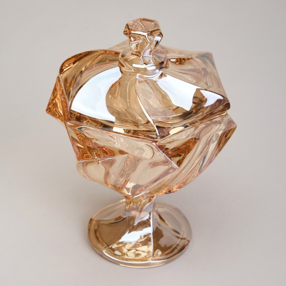 Блюдо с крышкой на ножке "bohema" amber диаметр=11,5 см высота=16,5 см Lefard (195-233)