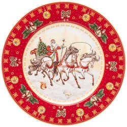 Тарелка обеденная lefard "тройка" 26см красная Lefard (85-1709)