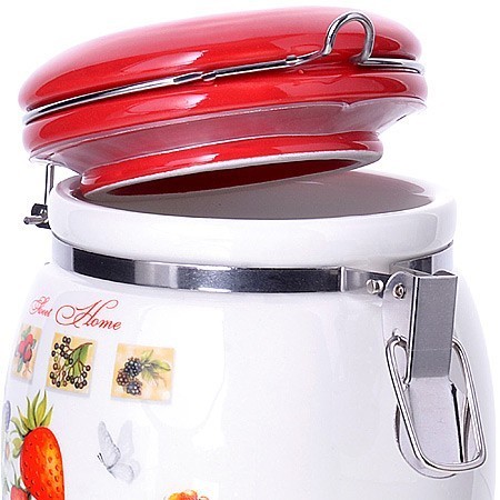 Банка для сыпучих 700 мл Земляника дол/металл LR (30322)