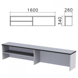 Надстройка для стола письменного Монолит 1600х260х340 мм 1 полка цвет серый НМ39.11/640200 (1) (92096)