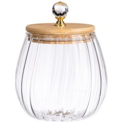 Емкость для сыпучих продуктов agness "kristall" 820 мл d=11.5 cm, h=11 cm цвет:прозрачный (889-138) 