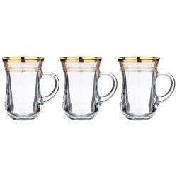 Набор кружек из 3 шт."gold provence" золото 175 мл Turkiye Sise (484-648)